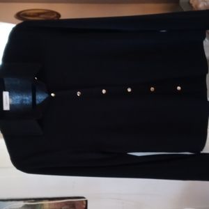 Calvin Klein Black Button down collard shirt Size PS